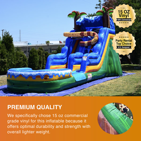 JumpOrange 15 FT Jaguar Commercial Grade Water Slide with Pool (with